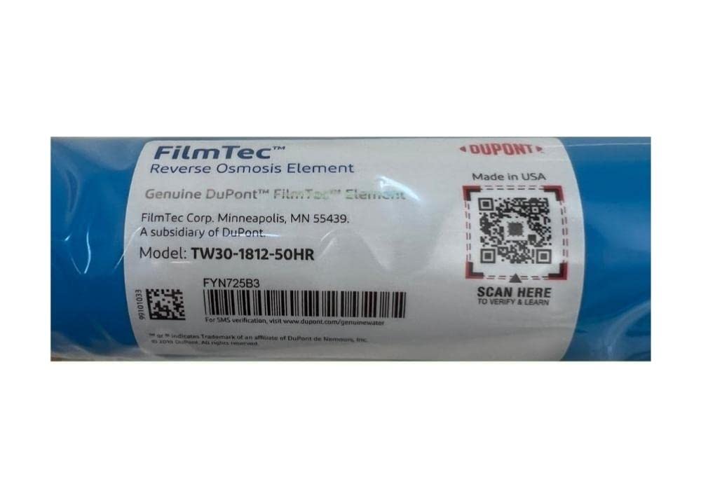 Dow Filmtec TW30 – 1812 – 50 Dow Filmtec 50 GPD TFC membrana de repuesto para Undersink sistema de ósmosis inversa (RO)