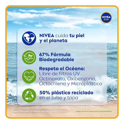 NIVEA SUN Protector Solar Facial Control De Brillo (50 ml), con Efecto Matificante de Larga Duración, Bloqueador solar FPS 50+, no Grasoso para Todo Tipo de Piel