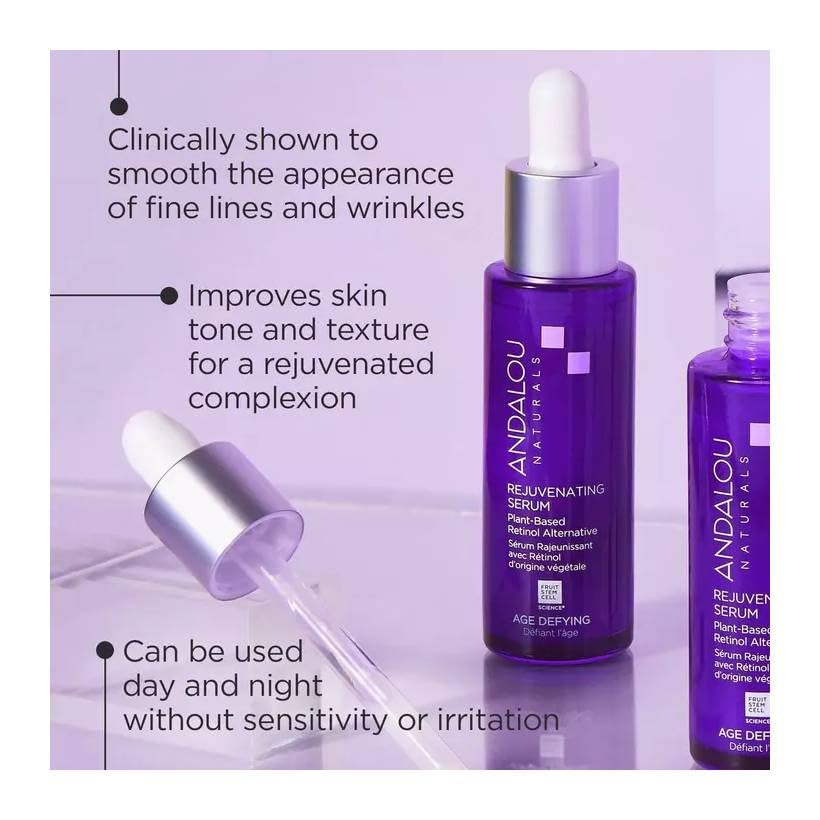 Suero Antienvejecimiento con Retinol a Base de Plantas de Andalou Naturals - 1 oz. ¡Inversión en juventud para tu piel! ¡Elimina arrugas y líneas de expresión de forma natural! ¡Añade a tu rutina de belleza!