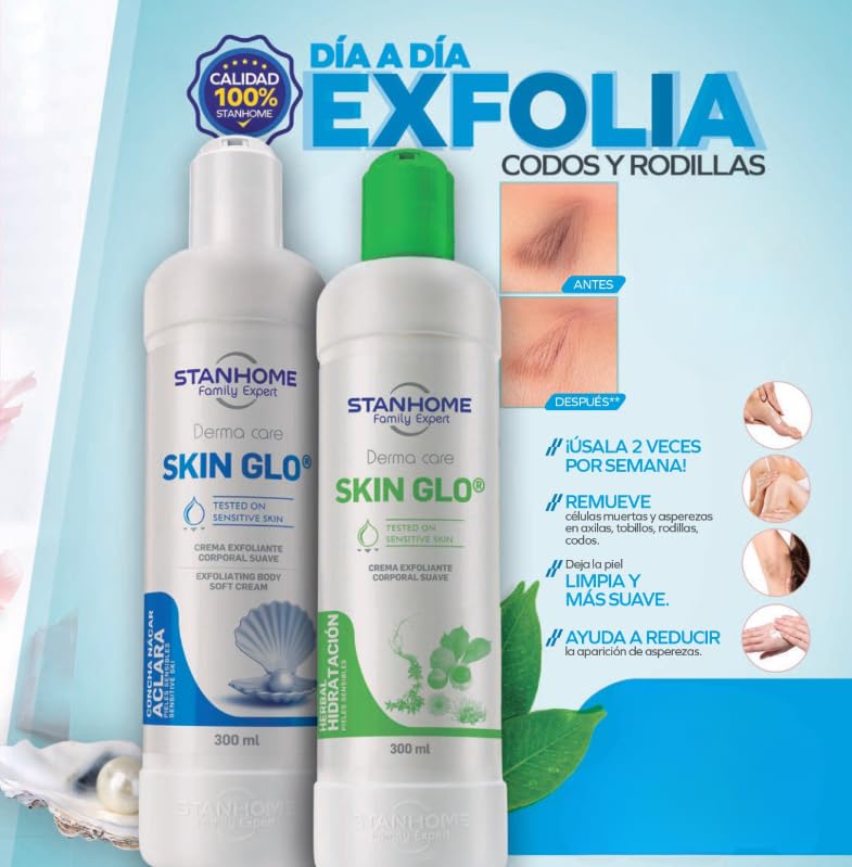 Crema Exfoliante Corporal Skin Glo Stanhome Concha Nacar Suave