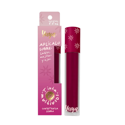 Republic Cosmetics Yuya Tinta multiusos Fugaz de larga duración para labios, ojos y mejillas con extracto de Aloe Vera Color Fucsia