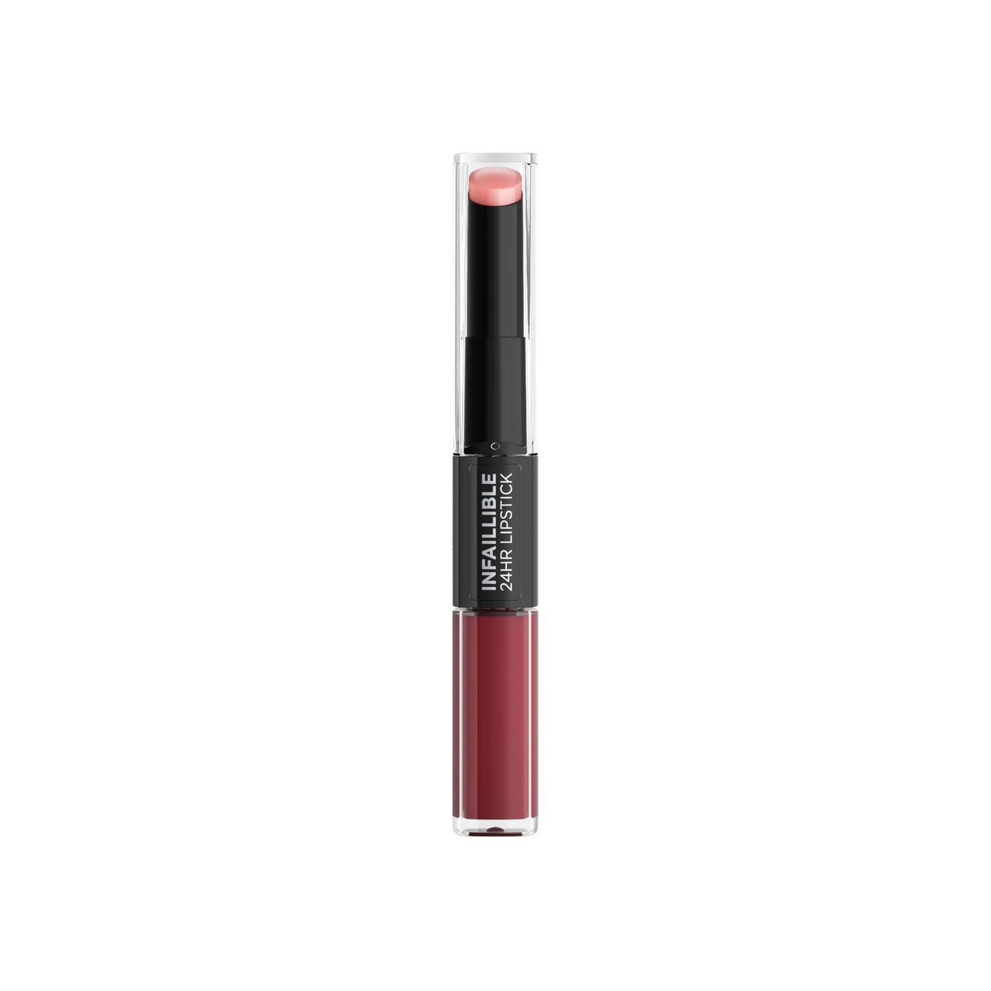 L'Oréal Paris, Infallible 24hr Lipstick, labial de larga duración de dos pasos: líquido y balsamo, Tono 502 Red to Stay