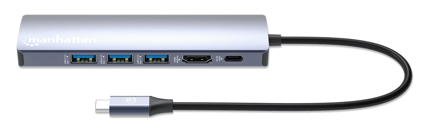 Manhattan 153959: Estación Docking USB-C con Hub 6 en 1 para Expandir tu Conectividad