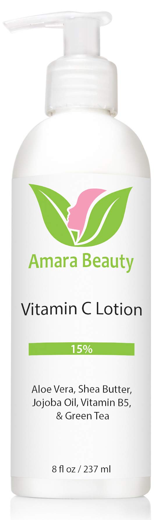Vitamin C Lotion 15% for Face & Body - With Shea Butter & Jojoba Oil - 237 ml by Amara Organics