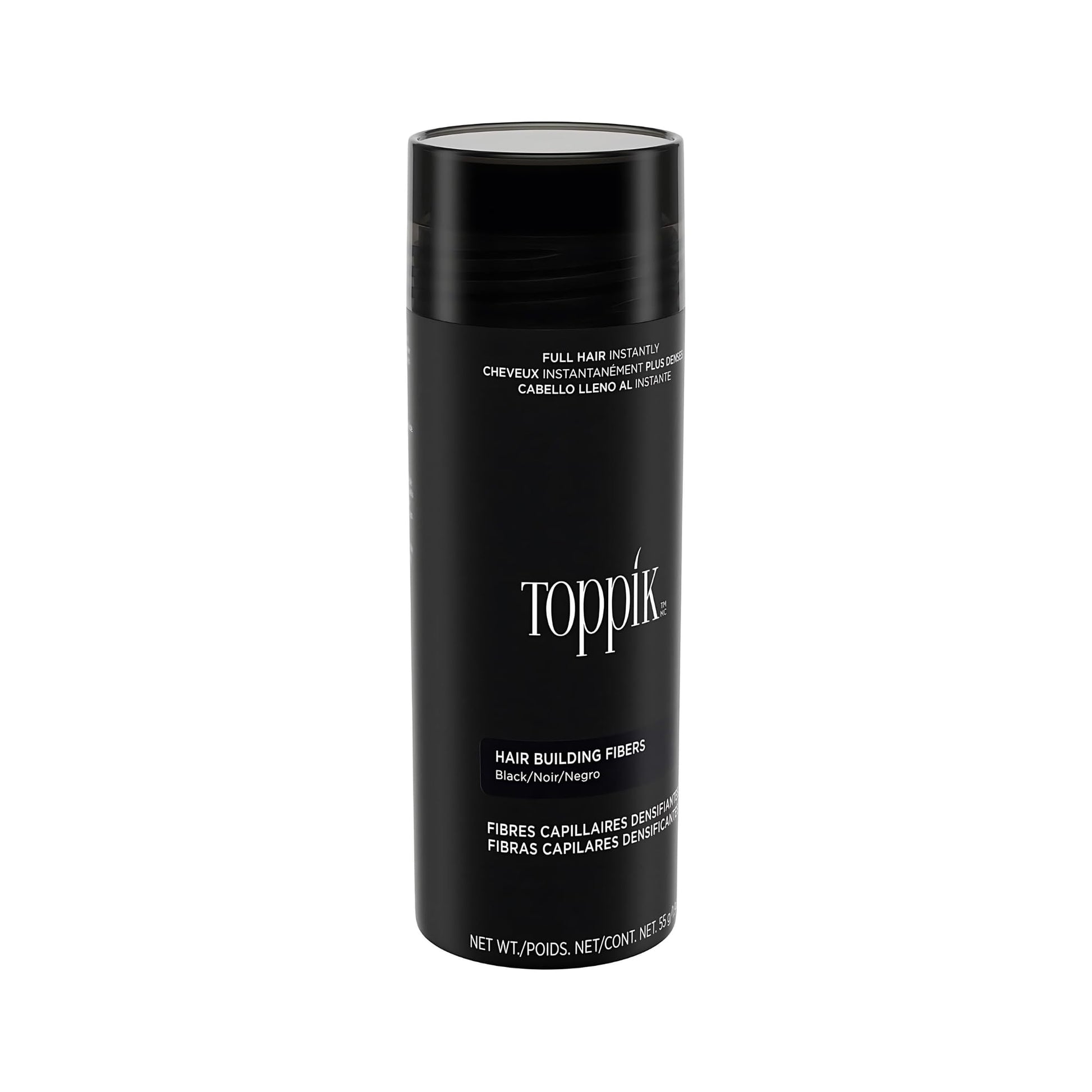 TOPPIK Hair Building Fibers, Black, 1.94 oz.