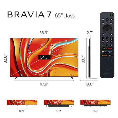 Pantalla Mini LED Sony BRAVIA 65 Pulgadas con Procesador XR 4K Ultra HD Google TV 2024