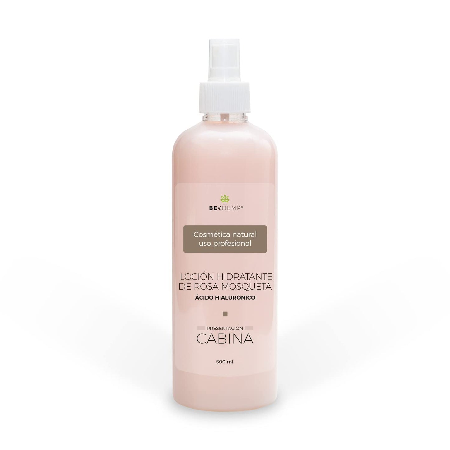 Loción facial hidratante rosa mosqueta y ácido hialurónico 500 ml Beohemp