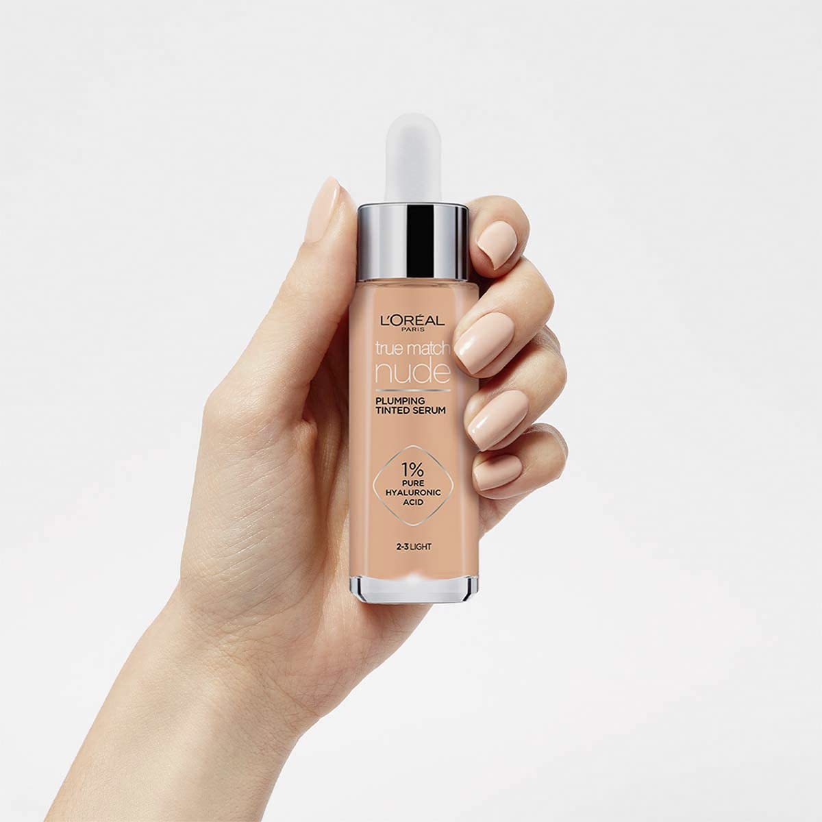 L'Oréal Paris sérum rellenador con color y ácido hialurónico True Match, Tono 2-3 Light, 30ml