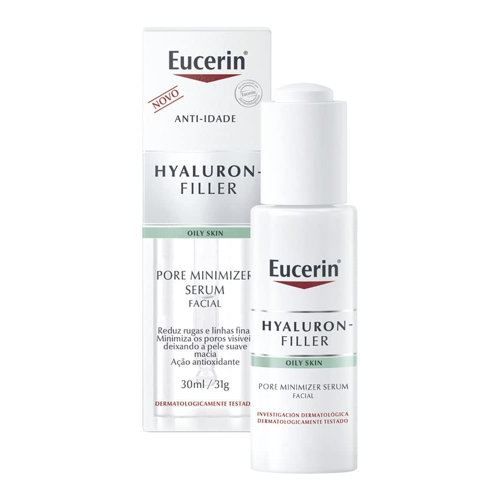Eucerin hyaluron-filler pore minimizer serum 30ml + Fluido Facial Hidratante Matificante para piel grasa, 50 ml