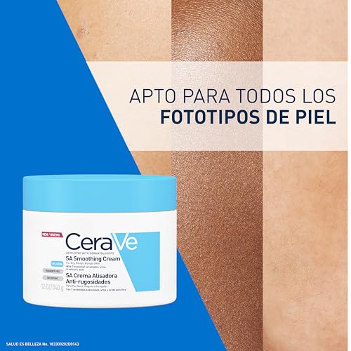 CeraVe Crema Alisadora Anti-Rugosidades con Fórmula Exfoliante para Piel Seca, Áspera y Rugosa 340gr