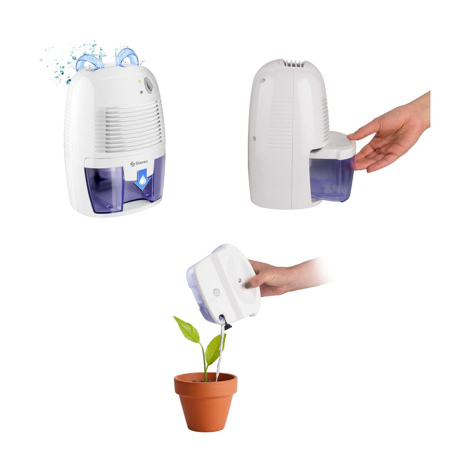 Deshumidificador Mini Steren AIR-230 blanco compacto para hogar