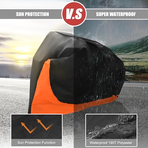 Funda Impermeable para Bicicleta uxcell Naranja para Bicicleta Eléctrica de Montaña y Carretera