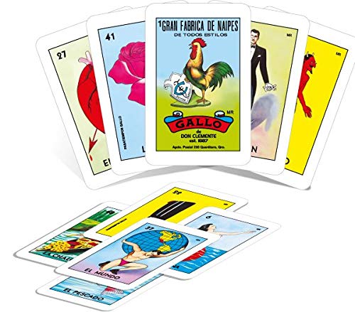 Loteria - Paquete de 2 Don Clemente, loteria mexicana Jumbo, paquete de 20 tableros grandes y 2 barajas de cartas