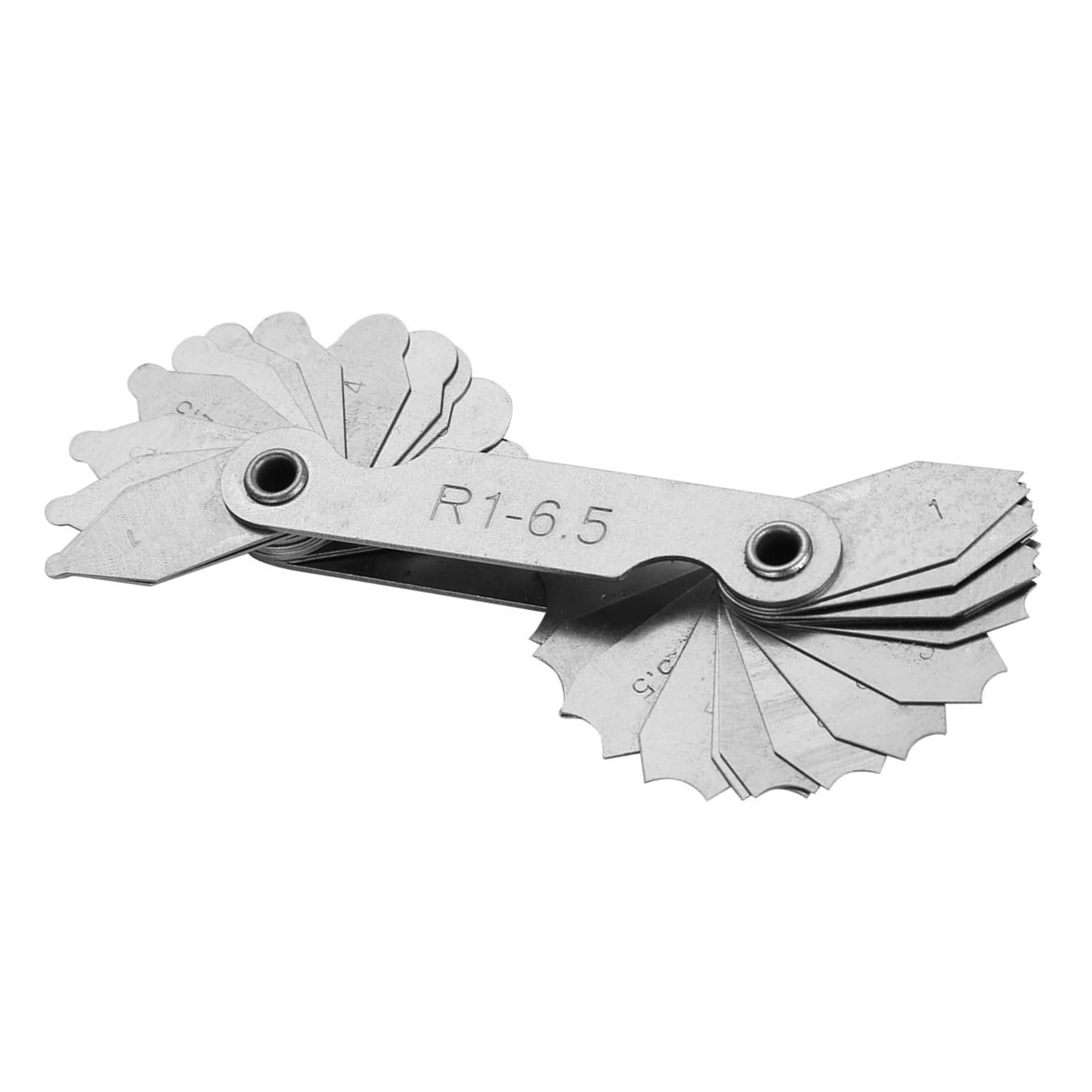 Herramienta de medición de radio, calibre de acero inoxidable duradero, útil para que los maquinistas midan el radio de un objeto (R1-6,5 mm)