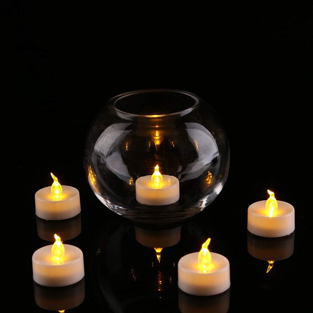 Anziner - Paquete de 24 velas LED sin llama, amarillo cálido duran 200 horas, velas parpadeantes, luces de té con pilas para decoración del hogar