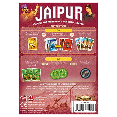 Juego de mesa Jaipur (nueva edición) - Duelo de comerciantes de ritmo rápido Juego estratégico de comercio y mercado para niños y adultos, a partir de 10 años, 2 jugadores, tiempo de juego de 30