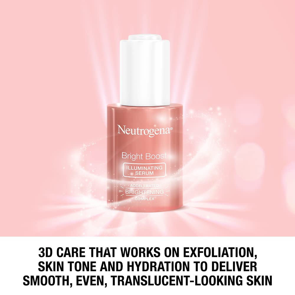 Suero Facial Neutrogena Bright Boost Iluminador con Neoglucosamina y Cúrcuma para Tono de Piel Uniforme