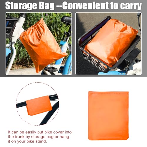 Funda Impermeable para Bicicleta uxcell Naranja para Bicicleta Eléctrica de Montaña y Carretera