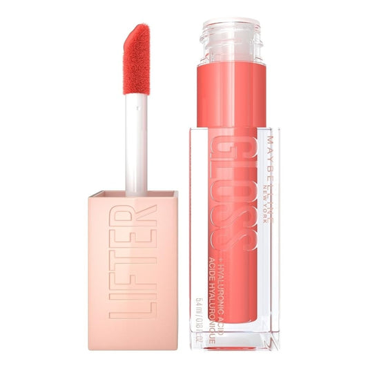 Maybelline Gloss de larga duración con Ácido hialurónico, Lifter Gloss Candy Drop Peach Ring, 5.4ml