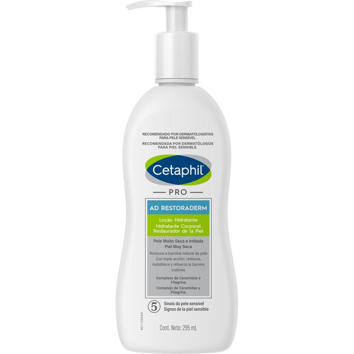 CETAPHIL PRO AD Restoraderm Hidrtante 1 pz 295 ml Restaura, Restablece y Refuerza la Barrera Cutánea Recomendada por Dermatólogos para Piel Sensible