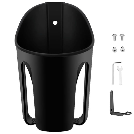 Porta Vasos Universal WODHMIEY Negro con Montaje en Espejo Retrovisor y Rotación 360 Grados para Moto