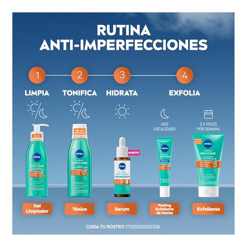 NIVEA Derma Skin Clear Serum Anti-Imperfecciones 30ml Ácido Hialurónico, Pro-Vitamina B5 y Niacinamida