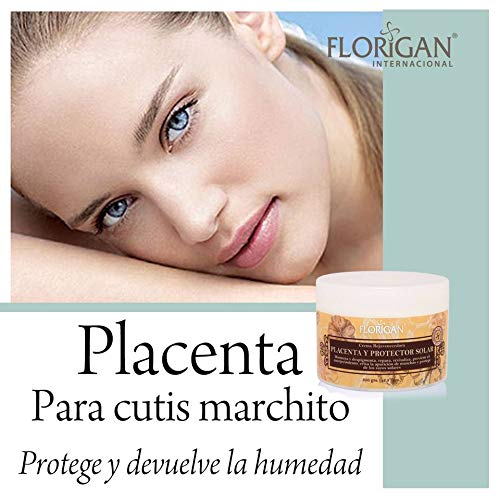 Crema Rejuvenecedora Placenta y Protector Solar Florigan® 350grs.