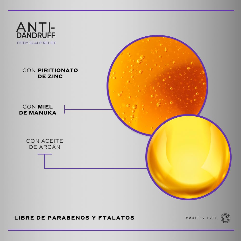 Martha Debayle Shampoo Anti-Caspa. Con Piritionato de Zinc, Miel de Manuka y Aceite de Argán, 450 ml.