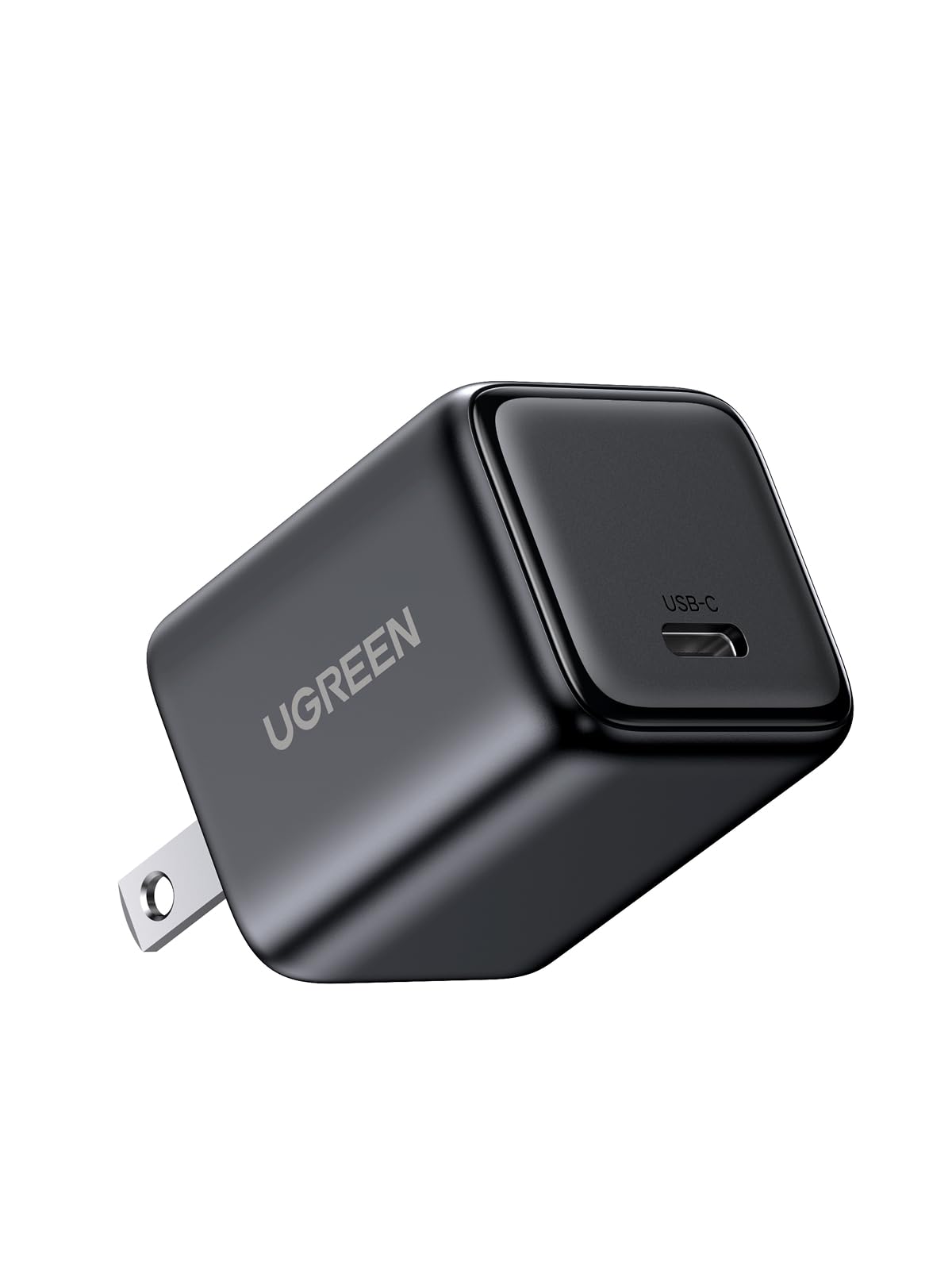 UGREEN 30W Cargador Tipo USB C Carga Rápida, Cubo de Pared para Celular, GAN Material Compatible con Galaxy S25/S24, iPhone 16 15 14 Pro MAX, Macbook Air, iPad Pro, Negro