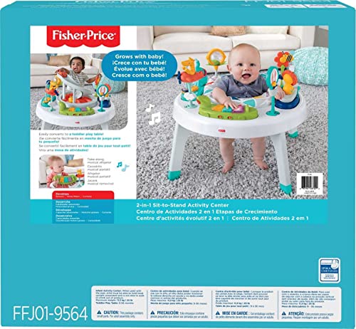Fisher-Price 2-in-1 Sit-to-Stand Activity Center, Spin 'n Play Safari
