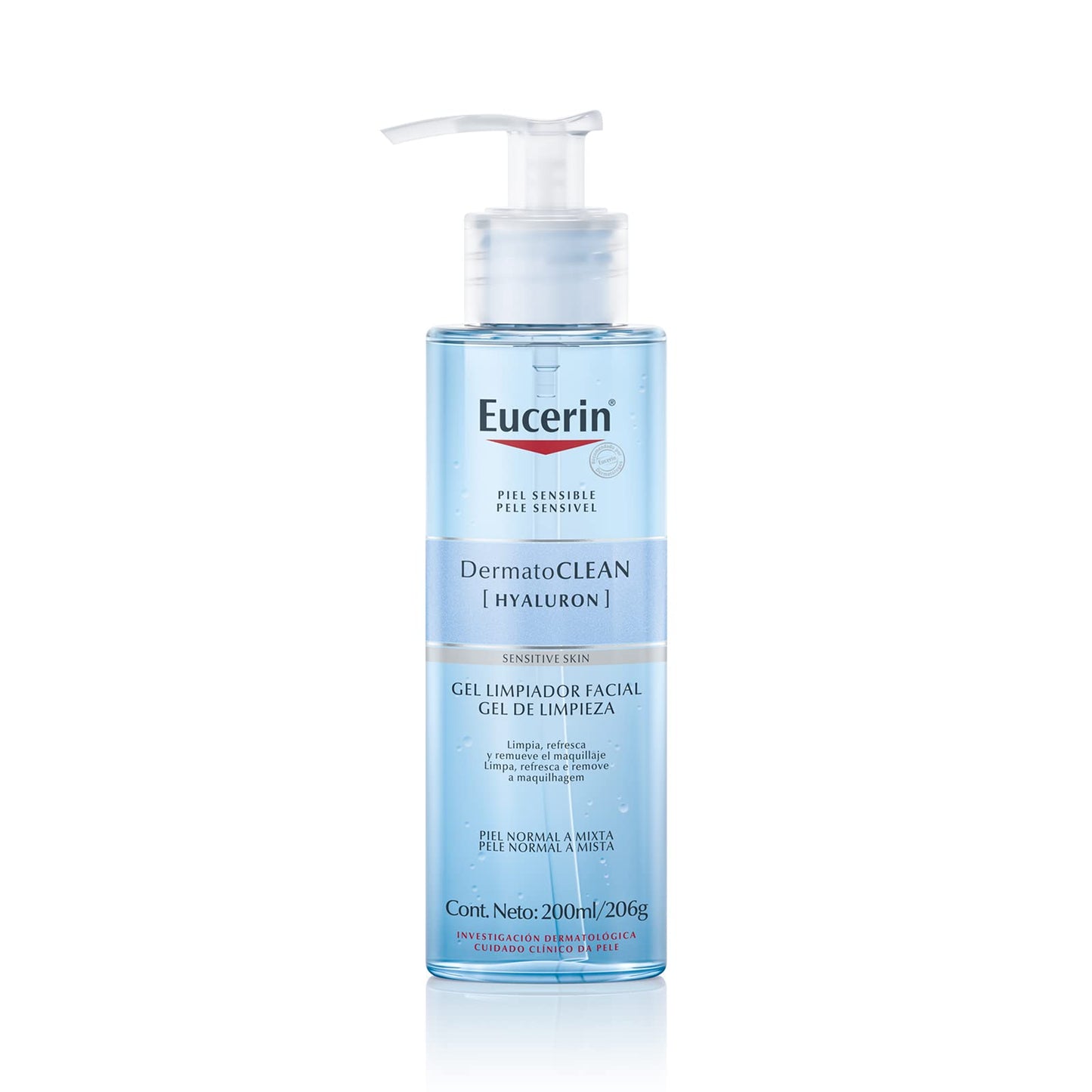 Eucerin Protector solar facial efecto mate toque seco Oil Control, 50 ml + Gel Limpiador Facial DermatoClean para piel normal a mixta, 200ml, empaque puede variar