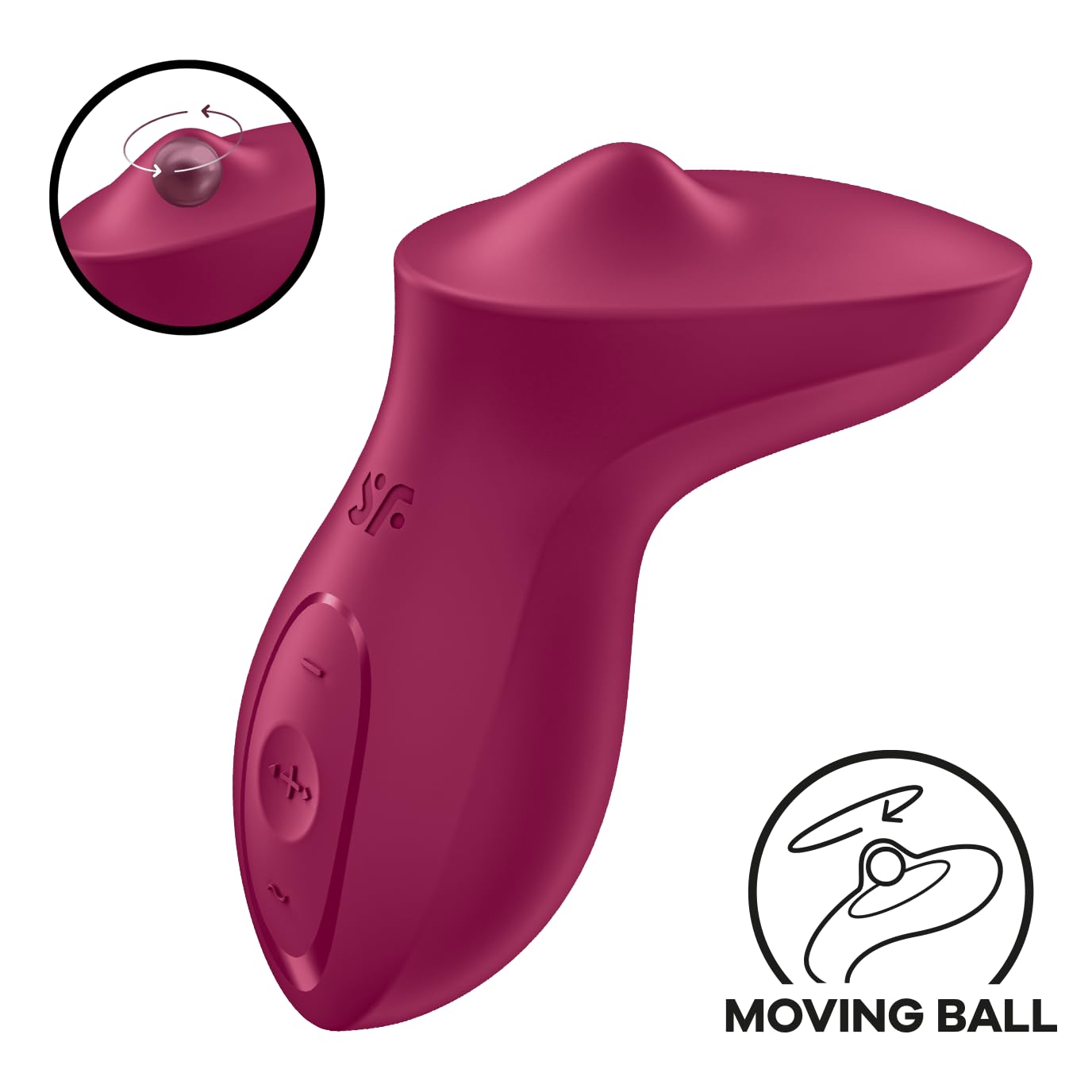 Vibrador Lay-on Satisfyer Cereza con Bola Estimulante y Recargable para Estimulación del Clítoris