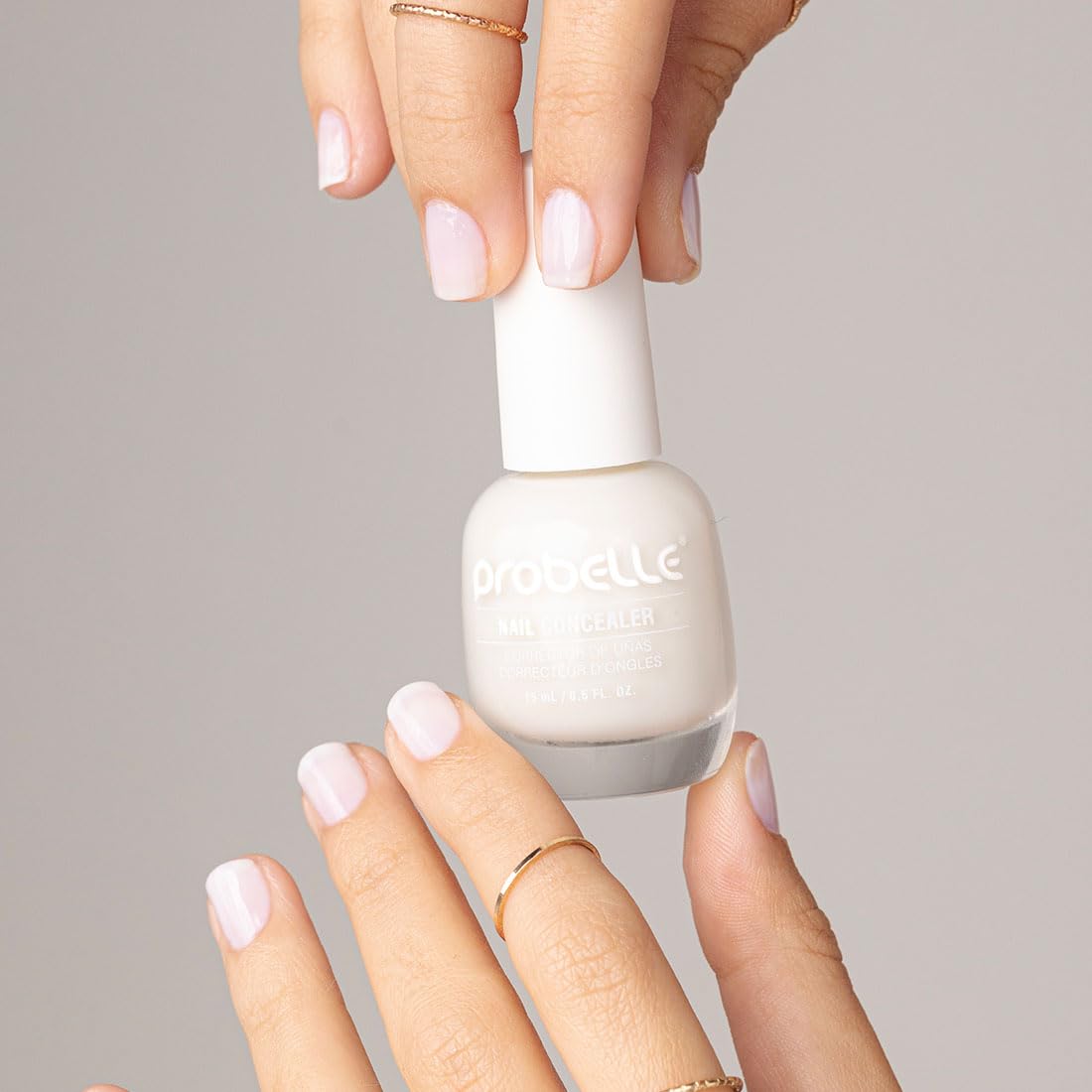 Probelle Illuminating Nail Concealer, Sheer Long Lasting Brightening Nail Polish for yellowing discolored nails, perfect finish for damaged nails with imperfections, Vegan, Gluten Free, Moonlight Glow