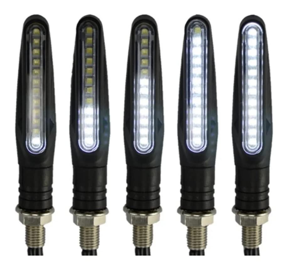 Direccionales Led Motocicleta Moto Secuencial Indicador Intermitente Luces 4pz (Blanco)