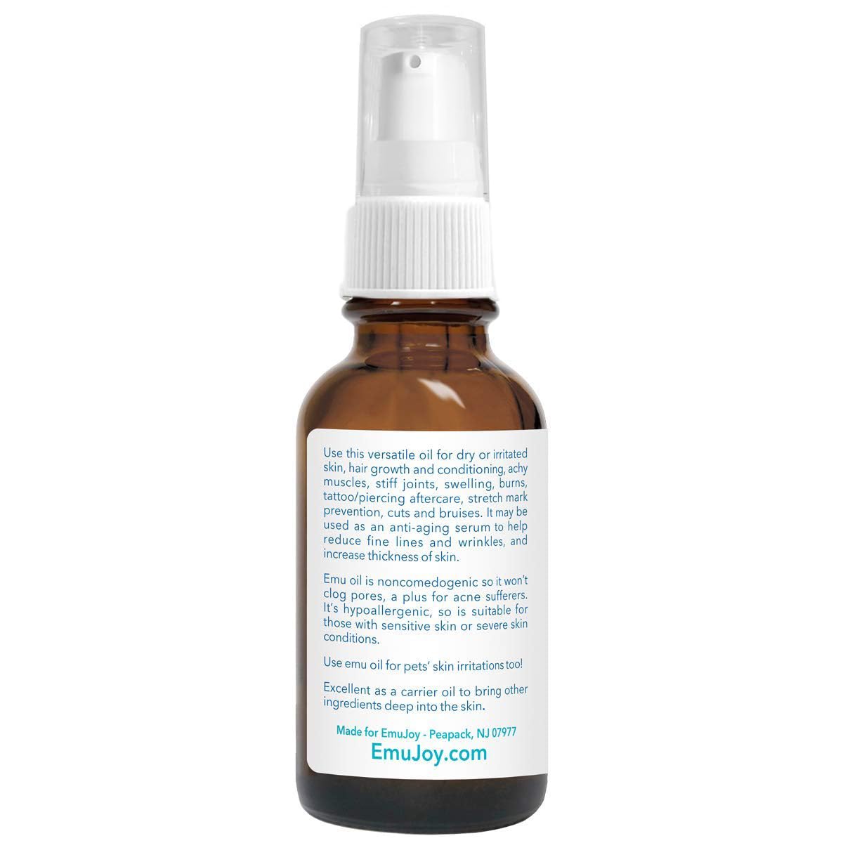 Pure Emu Oil by Emu Joy - Dry Skin Tattoo and Piercing Aftercare Hair Growth Burns Rash Pain Scars Stretch Marks Swelling Wrinkles Eczema Arthritis Pain No Odor AEA Certified Made in USA