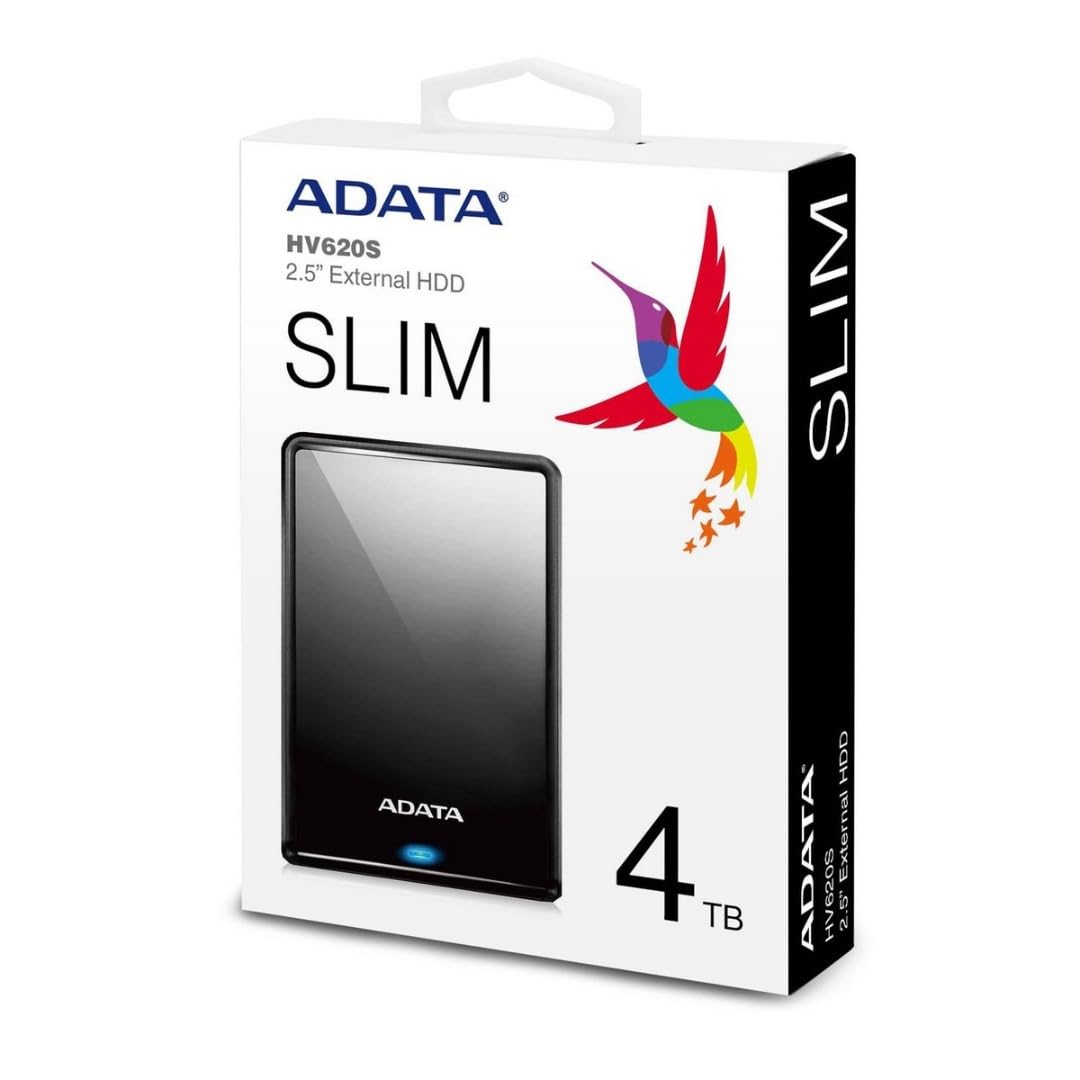 Disco Duro Externo ADATA Negro Ultra Delgado HDD HV620S USB 3.1 4 TB