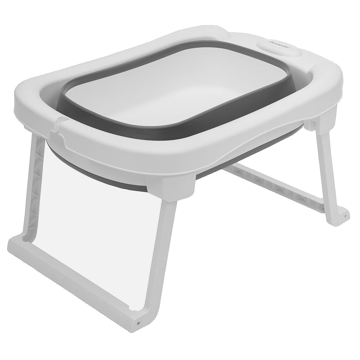 BAMBINETO Bañera para Bebé plegable con cojín antideslizante + banquito GRANDE