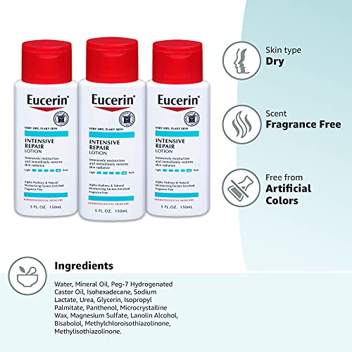 Eucerin Intensive Repair Very Dry Skin Lotion, 5 Fl. Oz, Pack Of 3