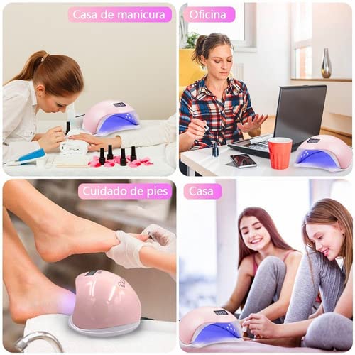 VOICEPTT - Lámpara UV para Uñas, 80W 36LED Secador de Uñas Profesional UV Lámpara de Uñas LED con 4 Ajustes de Temporizador, Pantalla LCD