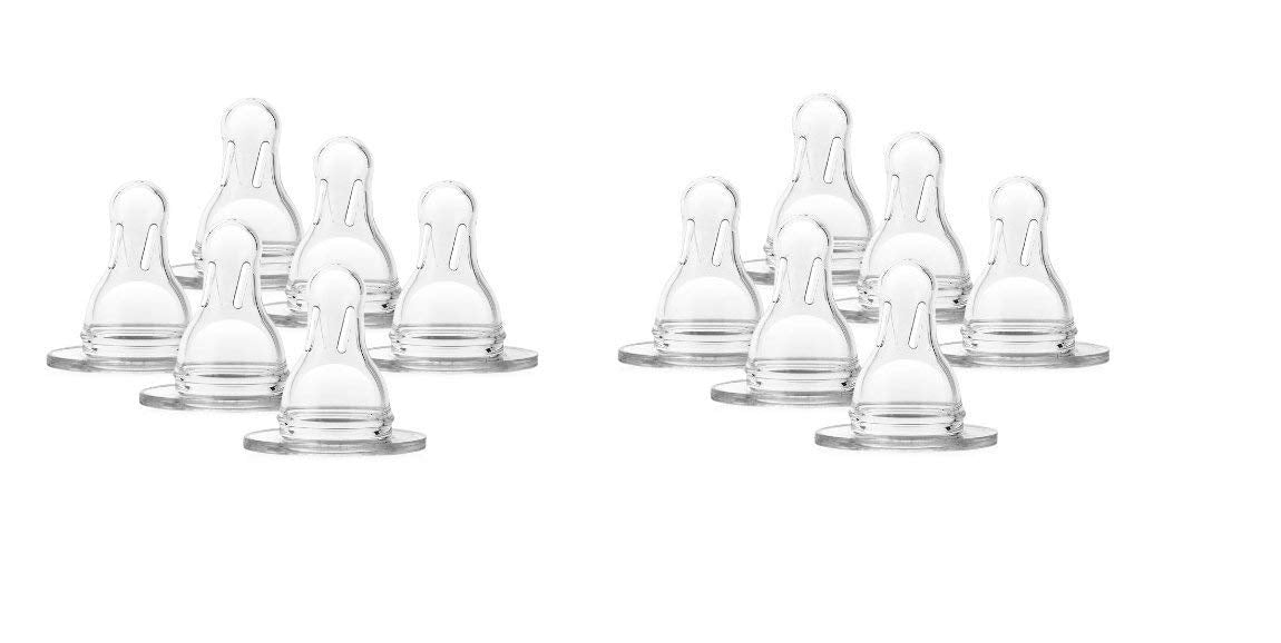 Pezones Estándar Natural Flow Dr. Brown's Transparente Paquete de 12