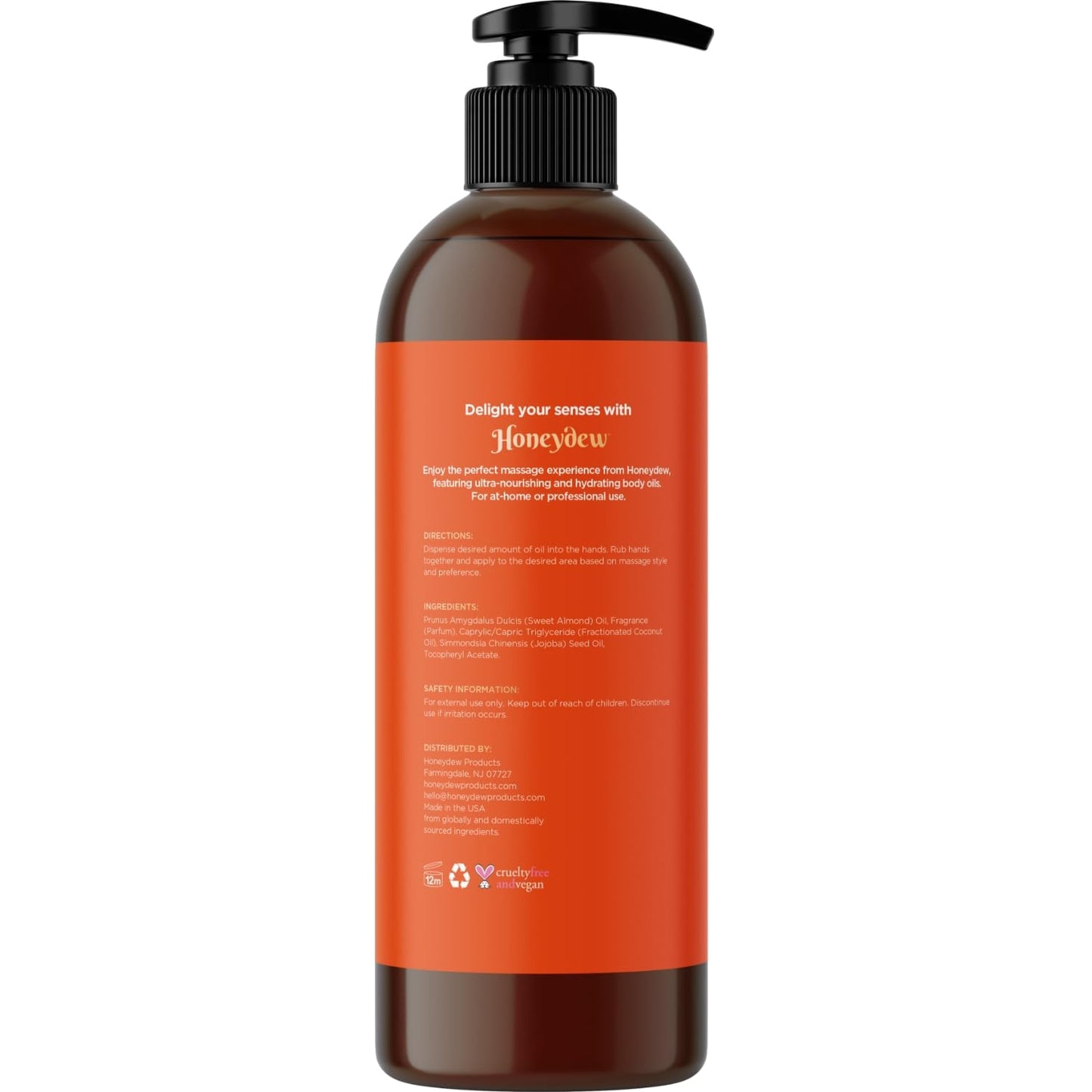 Aceite de Masaje Corporal Mango Sorbet con Jojoba, Almendra Dulce y Coco para Piel Humectante Antienvejecimiento para Mujeres y Hombres