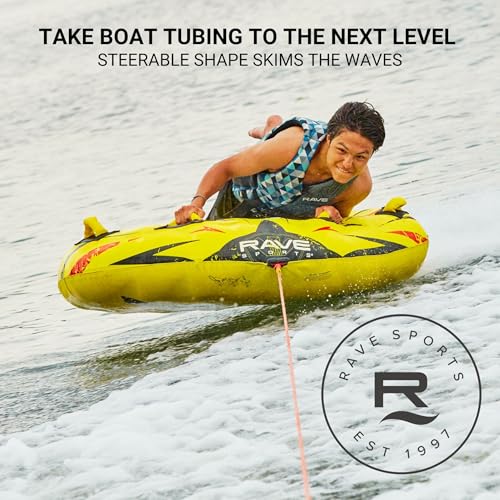 Tubo Inflable RAVE Sports Amarillo Revestimiento Inferior Rápido para 1 a 2 Pasajeros