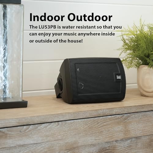 Dual Electronics LU53PB Altavoces con cable de 5.25 pulgadas de 3 vías de alto rendimiento para interiores y exteriores, instalación sin esfuerzo, uso en el hogar, piscina, patio, cochera, resistente