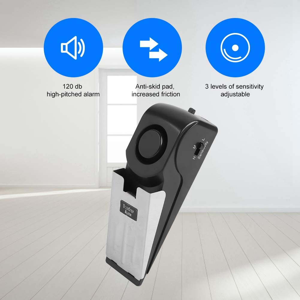 Alarma de Seguridad Wedge Alert Inalámbrica Antirrobo 120db para Casa y Oficina