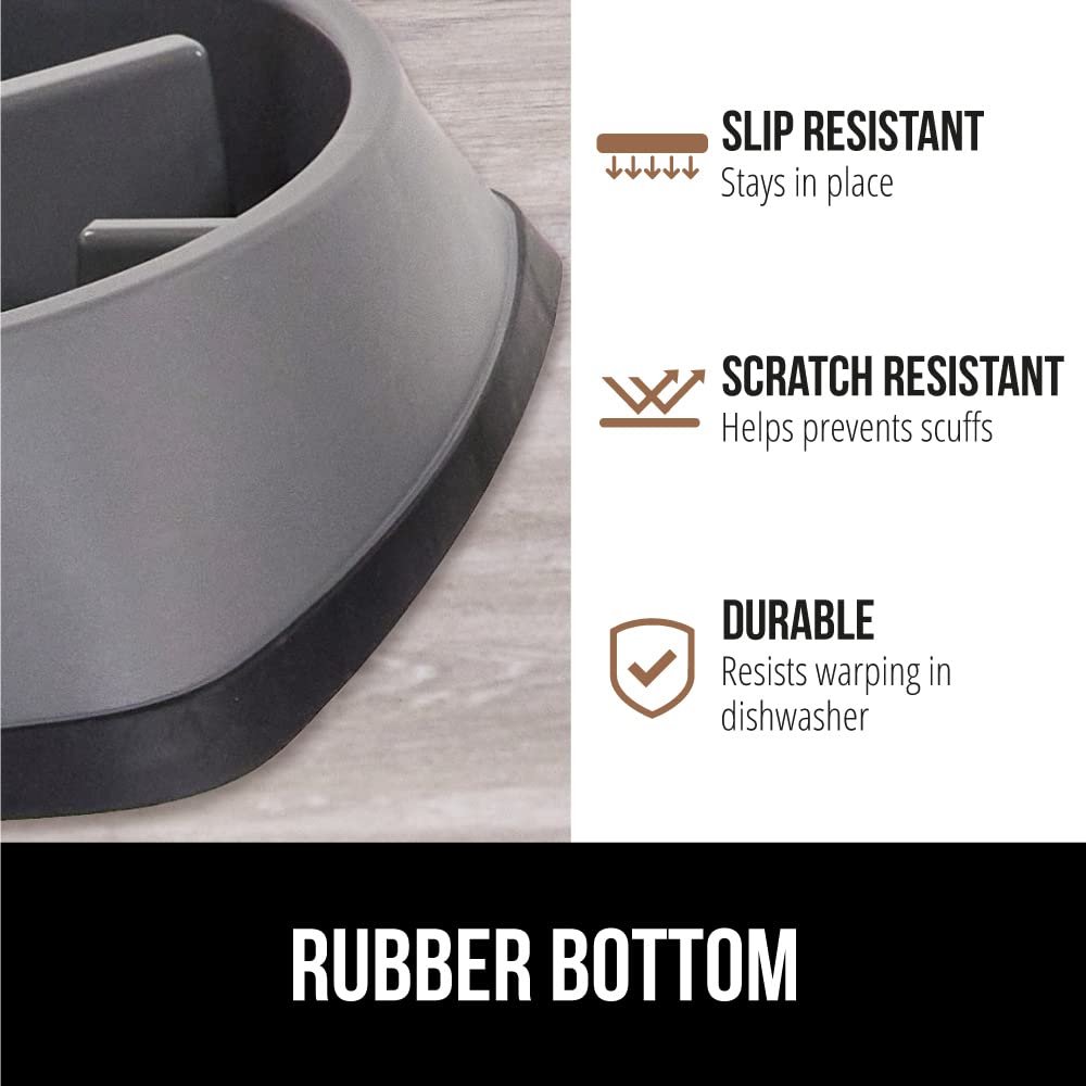 Gorilla Grip Cuenco antideslizante de alimentación lenta para mascotas, 2 tazas, ralentiza los alimentos, hábito de alimentación saludable, reduce a los perros de comer en exceso, mejora la digestión de las mascotas, apto para lavavajillas, para alimentos