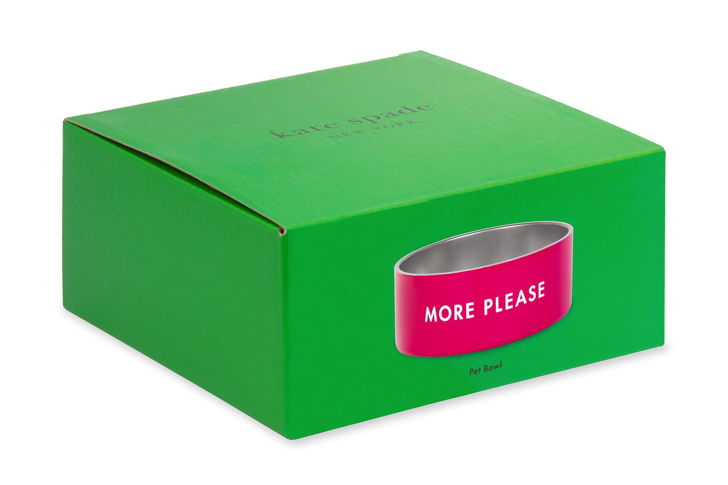 Kate Spade New York - Plato para perro para comida y agua, tazón de acero inoxidable con base antideslizante, capacidad de 2 tazas (16 onzas), tazón pequeño para comida para mascotas o plato de agua para perros, rojo y rosa