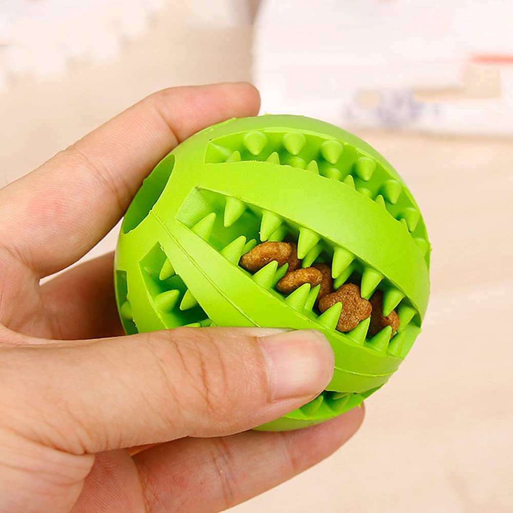 LISAPRO Pelotas Grandes de Goma para Mascotas, duraderas, funcionales para Limpieza y Cuidado Dental para Mascotas, Juguete para Perro, Pelota de Goma Resistente a mordeduras(1Verde +1 Amarillo)