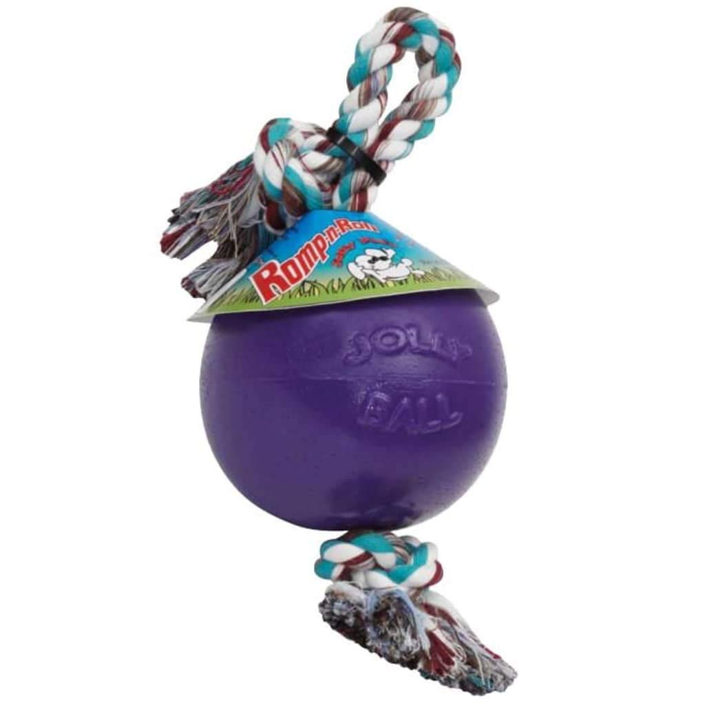 Jolly Pets Romp-n-Roll - Juguete de Cuerda y Bola para Perro, 15,2 cm (15,2 cm), Color Morado