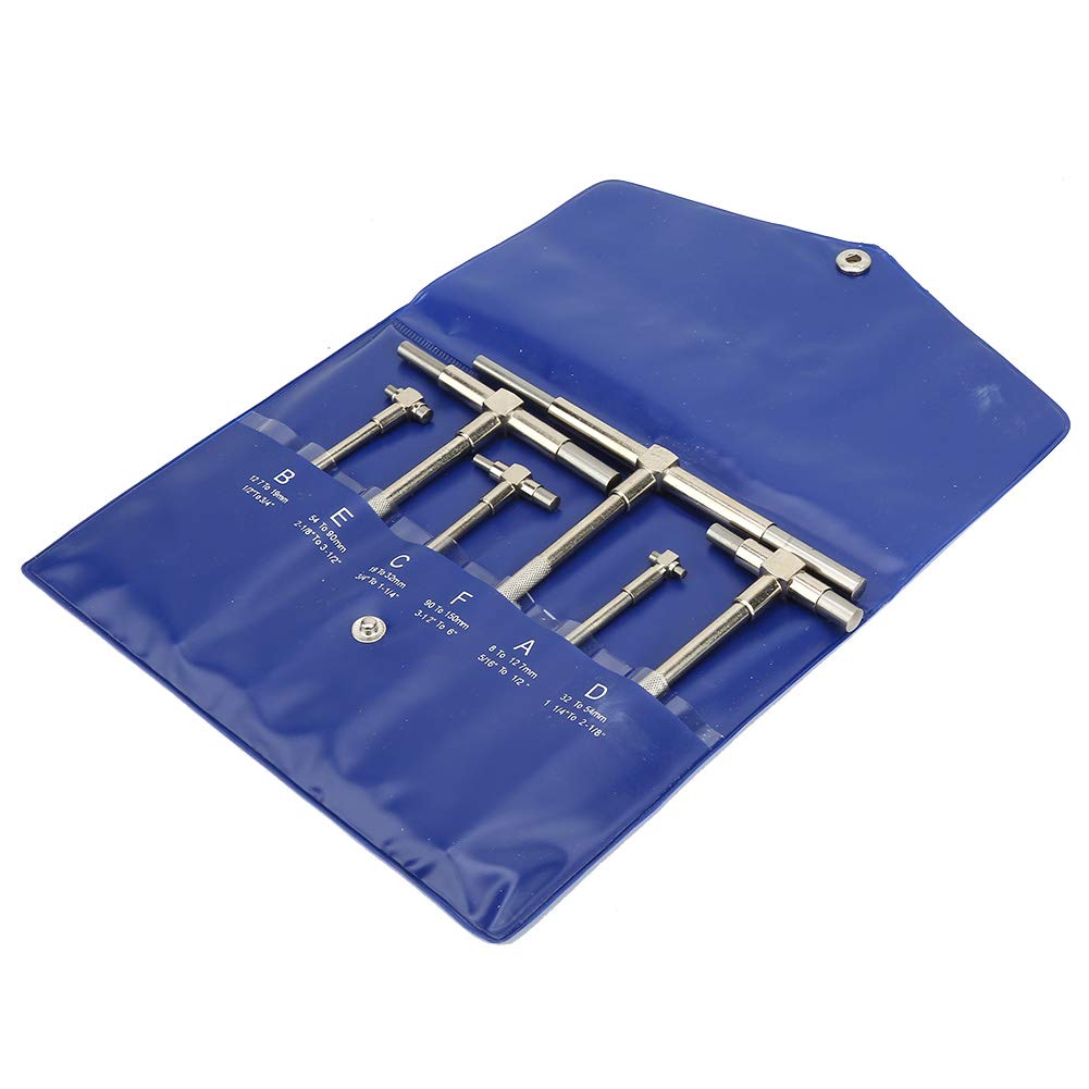 Juego de calibradores telescópicos, calibre de diámetro interior ajustable de 8 mm a 150 mm, 6 piezas de micrómetro telescópico, calibradores de herramientas de medición, calibradores de calibre de