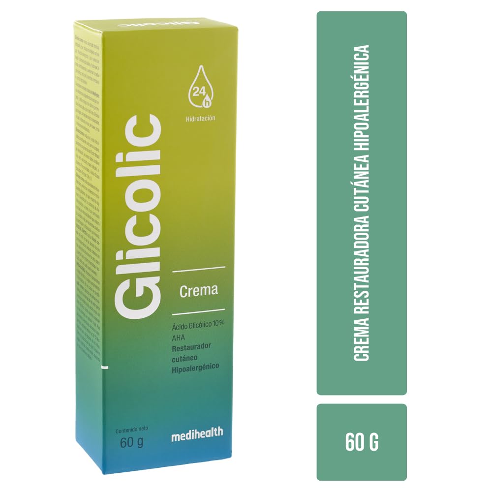 Glicolic Crema facial | Hidratante y Restaurador Cutáneo | Hidratante desde la primera aplicacion | hidratante por 24 horas | tubo con 60g